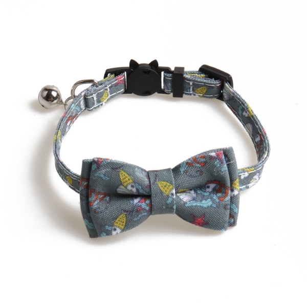 Pet Bow Cat Collar with Bell Cat Safety Buckle Rainbow Universe Series (1.0*28CM) 1 piece