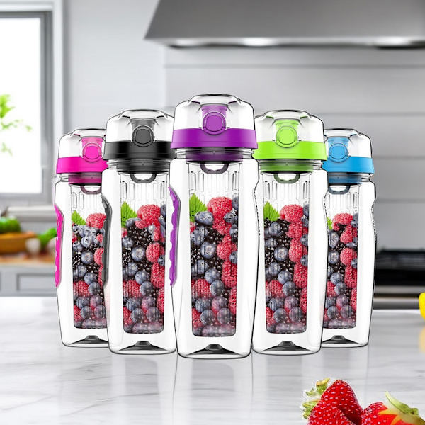 Hedelmällä maustettu vesipullo 32 oz Kestävä, suuri - BPA-vapaa Tritan, kääntökansi, vuodotön muotoilu - Urheilu, leirintä