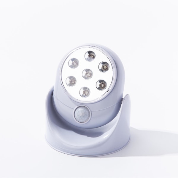 Trimmebutikk Bevegelsesaktivert trådløs sensor 7 LED-lys Batteridrevet for hage, uteplass og veggskur, innendørs, utendørs, nattlys (1 stk-hvitt)
