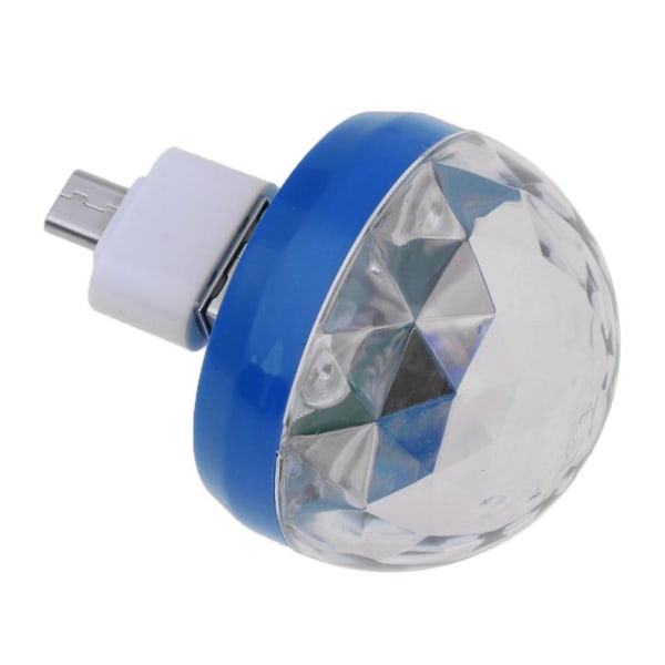 Mini Usb Disco Scenelys Stemmestyring Magic Ball Lampe Rgb Led Pære Blå