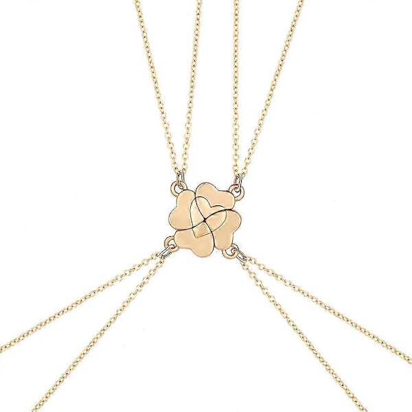 4 kpl/setti Magneettikivi Bff Ystävyys Sydänriipus Ketju Choker Kaulakoru
