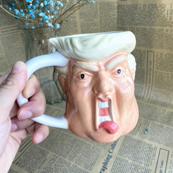 Rolig Donald handmålad mugg Nyhet Realistisk keramikkopp stationär behållare