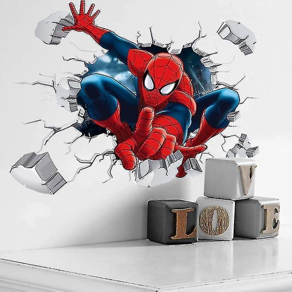 Spider Man Väggdekal Kreativt printed Superhjälte Spiderman Vinyl Väggdekal För Barnrum Höjd Linjal Sovrum Heminredning Konst