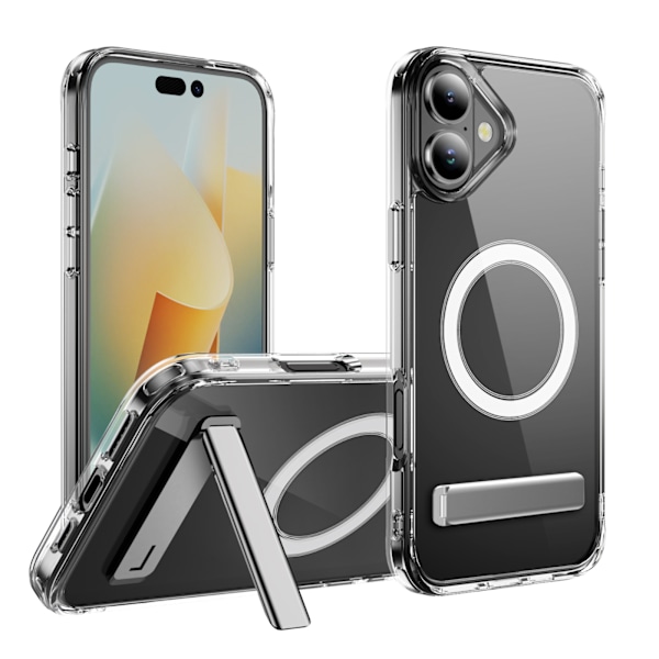 Läpinäkyvä magneettinen kotelo iPhone 16 pro -telineelle matkapuhelinkotelo