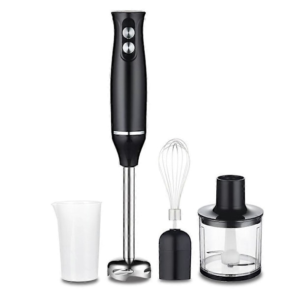 4-i-1 Högpresterande Immersion Handstavmixer Inkluderar Hackare och Smoothiekopp Rostfritt Stål