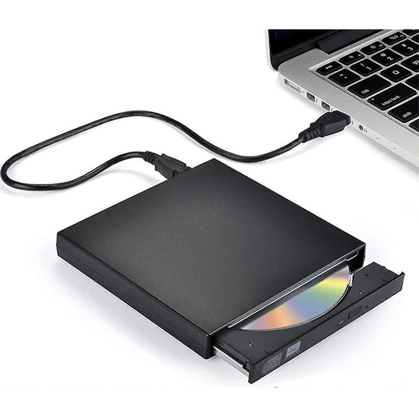 Ulkoinen CD-Dvd-asema, Blingco USB 2.0 Slim Protable Ulkoinen CD-Rw-asema Dvd-rw-kirjoitinsoitin Kannettavaan Kannettavaan Pöytätietokoneeseen, Musta Kaki S
