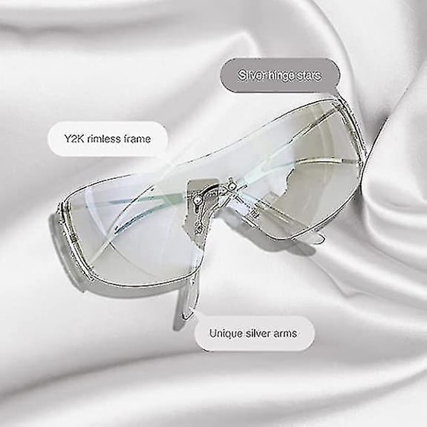 Rimless Clear Wraparound Solglasögon-9