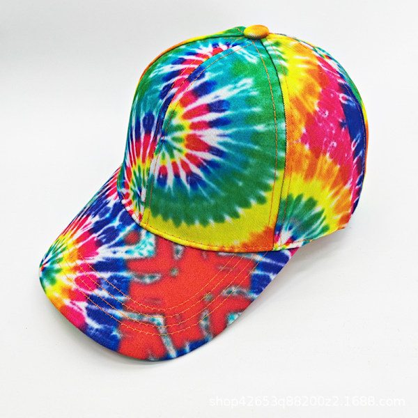 Baseballkeps i regnbågsfärger, batikfärgad LGBT Pride slumpmässig graffiti parhattar unisex justerbara utomhussportkepsar