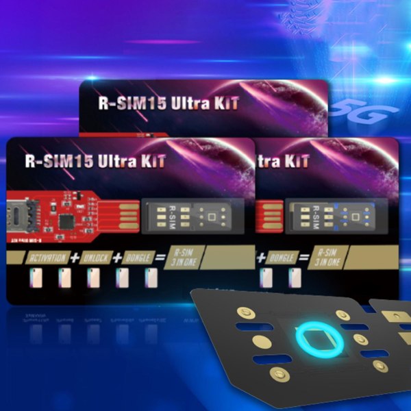Hiborth R-SIM15 ULTRA Universal 5G Automaattinen lukituksen avaus RSIM-kortti irrotusnastalla iPhonelle