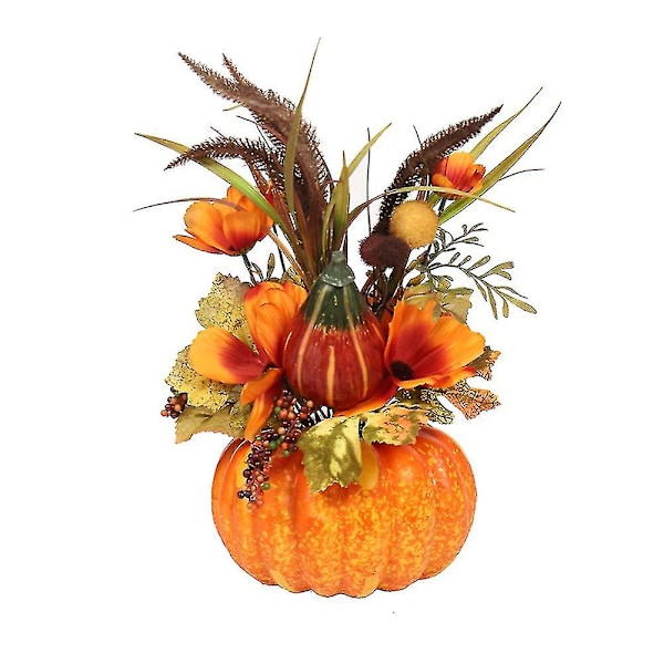 Kunstig Halloween Græskar Lønneblad Ornament Potteplante Efterårs Høst Thanksgiving Bordpynt Rekvisitter Miniaturer Figurer Festgave