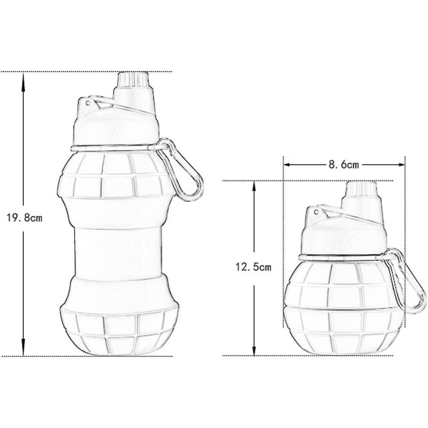 Hopfällbara Koppar för Camping, Silikonvikbar Vattenkopp med Lock, Återanvändbar Kaffemugg, BPA-Fri, Hög Temperaturbeständighet - 550ml, greengreen1pcs