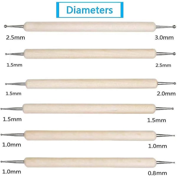 10 stk. prikkeværktøjer kuglepenne til stenmaling, keramik lermodellering prægning kunst mandala