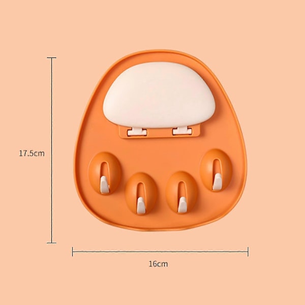 Seinään kiinnitettävä kattilan kannen teline Monikäyttöinen hyllyhylly keittiövälineille Oranssilla