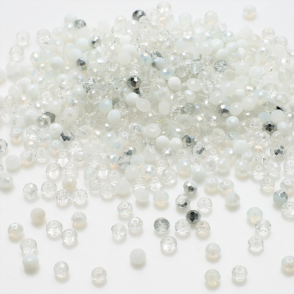 Krystal glas flade perler med gradient farver, elektroplettet to-spidset diamantformet løse perler, DIY smykke tilbehør Ca. 500 4MM flade perler