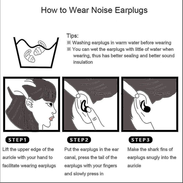 Brusreducerande sömnproppar, återanvändbara silikonproppar för snarkning och hörselskydd (g
