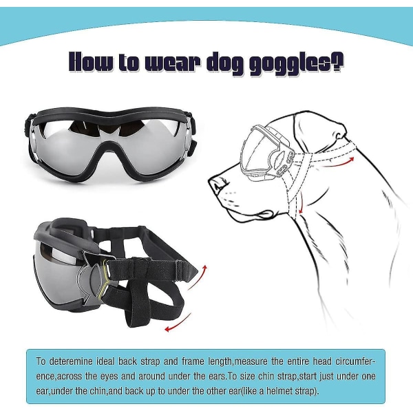 Koiran suojalasit UV-suojaus Vedenpitävä Tuulenpitävä Silmäsuojaus Suurille Keskikokoisille Koirille