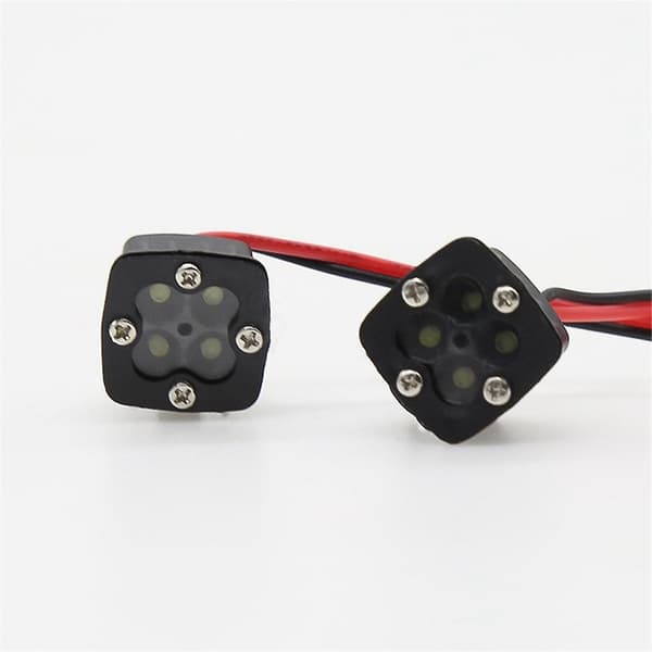 Egnet til 1/10 Simuleringsbil DIY Kvadratisk Lys Modelbil Skrog Bumper LED Spotlight