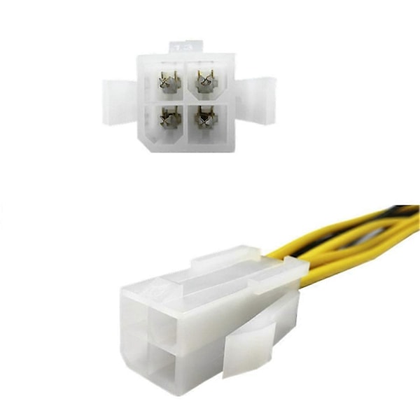 4-polet Han til 8-polet CPU Strømforsyningsadapterkonverter ATX Kabel 12V Strømforsyningskabel