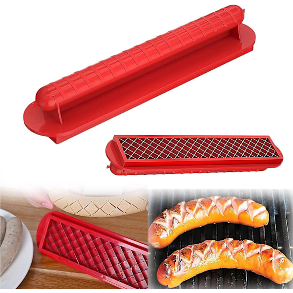 Korvskärare, Skinkaskärare, Multifunktionell Korvskärare, PP Rostfritt Stål Skinkaskärare för Skärning i Grill och Korv
