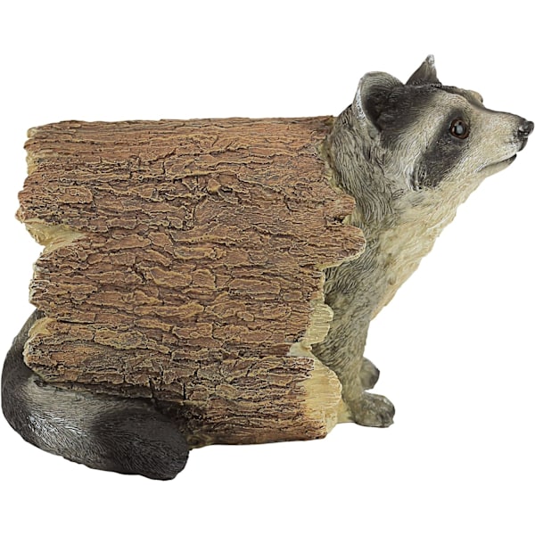Vaskebjørn Bandit Hage Dyrestatue, 25,5 cm, harpiks, full farge