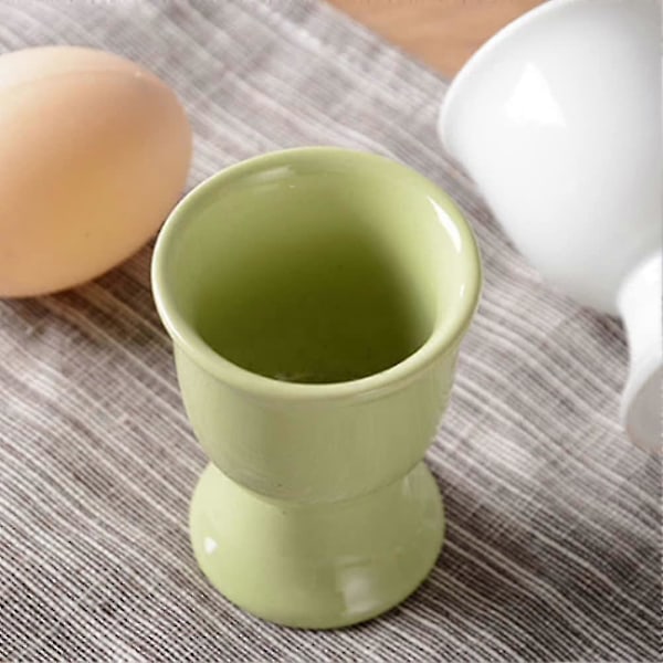 4-pack Äggkoppshållare i Keramik, Frukostkokta Äggkoppshållare Set, Enfärgade Keramikkoppar, Lämpliga för Mikrovågsugn och Diskmaskin (di Man)
