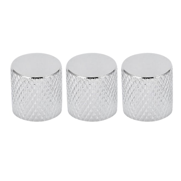 3Pcs Guitar Control Knob Volume Tone Fit Top Set Kit Instrument Accessory ReplacementSilver