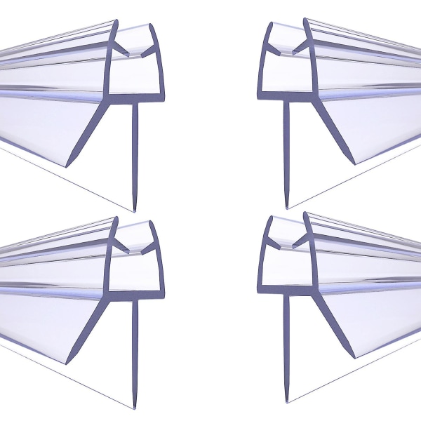 4 stk. Hjemme til Bund Bruse Dør Tætning Strip Glas Skærm 4 til 6mm Nem Installation