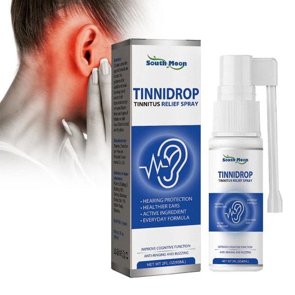 60 ml Tinnitus Relief Spray Quick Dry Formula Korvanpuhdistusaine Miehille Naisille Aikuisille Vanhuksille