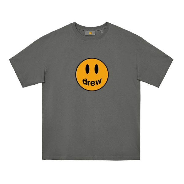 Smiley Justin menn og kvinner par high street trend løs kortærmet T-skjorte Charcoal Grey l