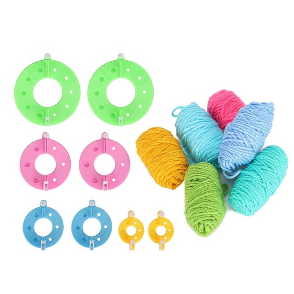 Pompom Maker-set Färgglada Fluffbollvävare DIY 6 Färger Ullgarn Stickning Hantverkspresenter YEMAA