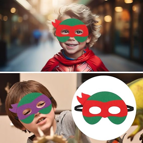 Hjälte Ninja Turtles Mask Hjälte Maskerad Rollspel Tillbehör Cosplay Mask Ninja Filtmask för Pojkar Flickor