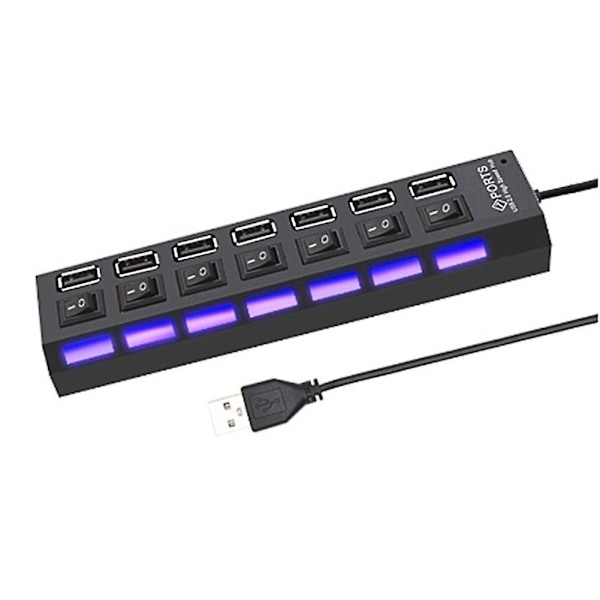 Ryra Usb 2.0 Hub Usb Hub 2.0 Multi Usb Splitter Hub Använd Strömförsörjningsadapter 4/7 Port Multipel Expander 2.0 Usb Hub Med Strömbrytare För Pc