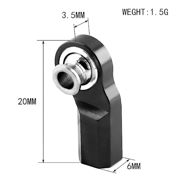 10 st Metall Aluminium Länk Styrstångsände Kulled för 1/10 RC Bil Crawler Axial Scx10 D90 D110 Cc01