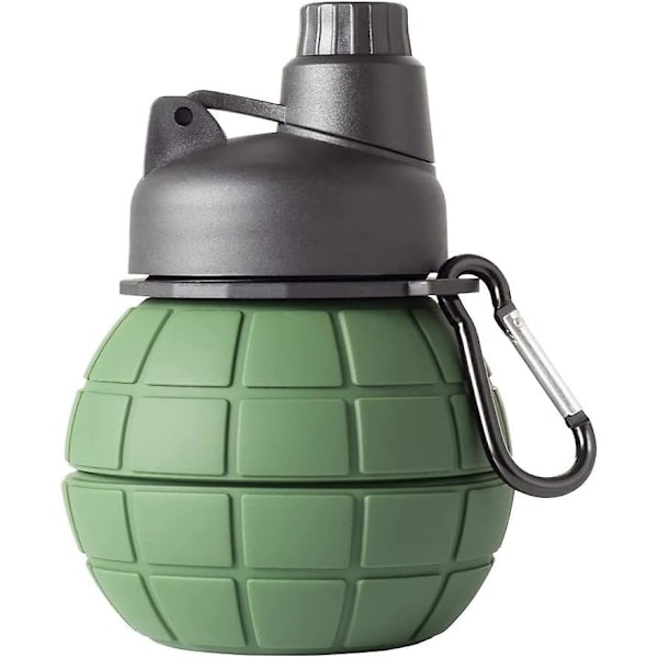 Hopfällbara Koppar för Camping, Silikonvikbar Vattenkopp med Lock, Återanvändbar Kaffemugg, BPA-Fri, Hög Temperaturbeständighet - 550ml, greengreen1pcs