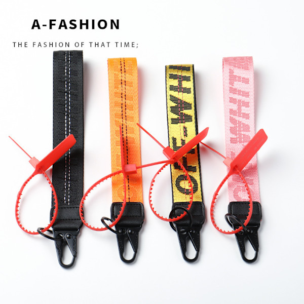 OFF WHITE Nøkkelring Rem, Landyard Tilbehør Nøkkel Mote Lanyard Nøkkel Håndledd Kul Lanyard Black