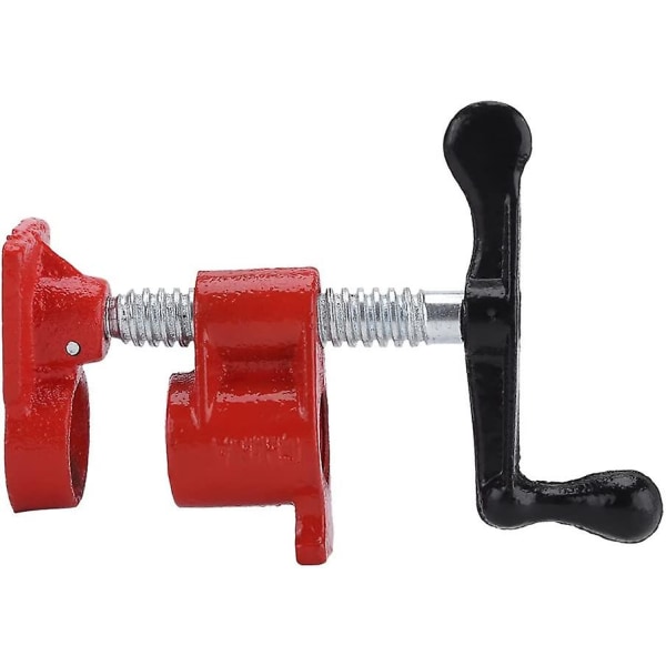 Pipe Clamp Hand Crank Handle Woodworking Cast Iron Tool Hose Clamp (red) (1pcs)