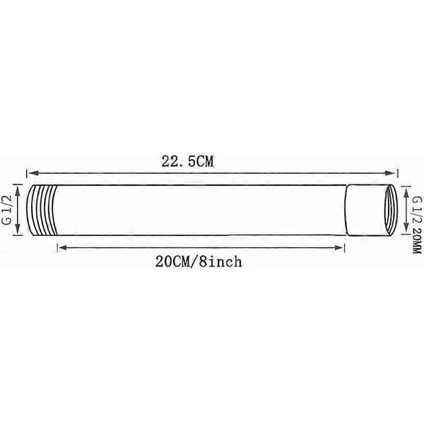 Duschförlängningsstång Rostfritt Stål Duschlyftrör Förlängningsstång 300MM RUIOIU