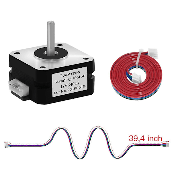 Nema 17 Trinmotor Bipolar Trinmotor til Ekstruder 3D Printer 4.1V 1A 13 (18.4Oz.In) 4 Ledninger med 1M Kabel