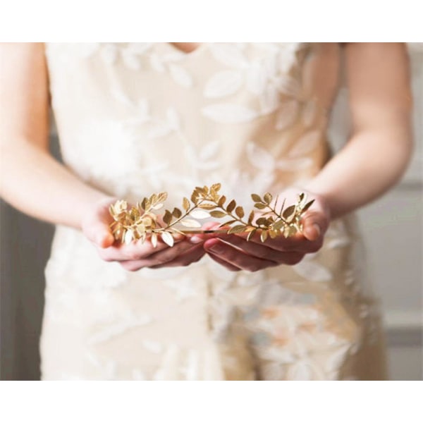 Barokk gullblad krone tiara Bryllupstiara Hodebånd for bruder Gullkrone Hodebånd for Pageants Bryllup Prom Bursdag (gull)
