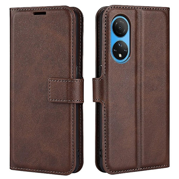 For Honor X7 Firkantet Magnetisk Lås Tekstureret PU Læder Cover Anti-drop Flip Stativ Tegnebog Telefon Etui