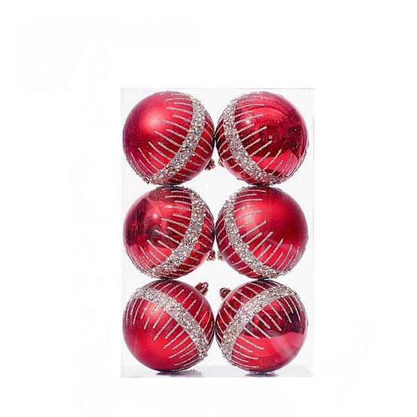 Julgranspynt Juldekorationer 8cm/6st Handmålade Julgranskulor För Julgran