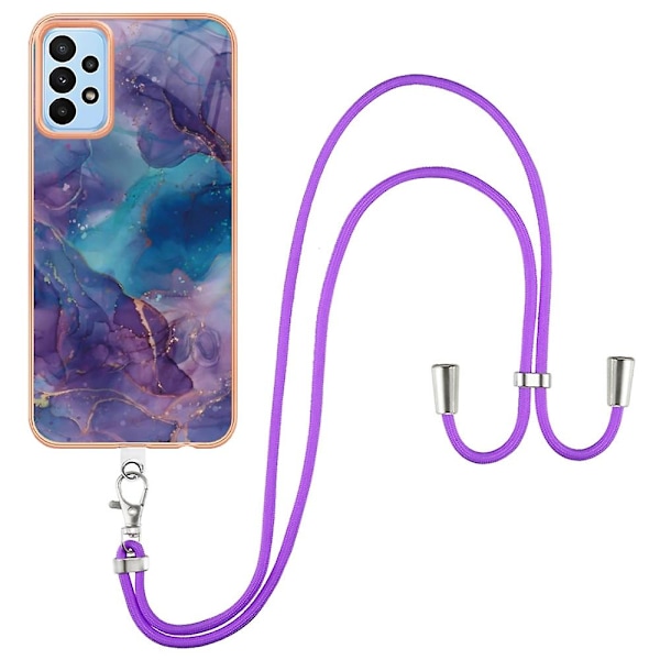 For Samsung Galaxy A33 5G YB IMD Series-18 Style E IMD Cover 2.0mm TPU Phone Case with Lanyard