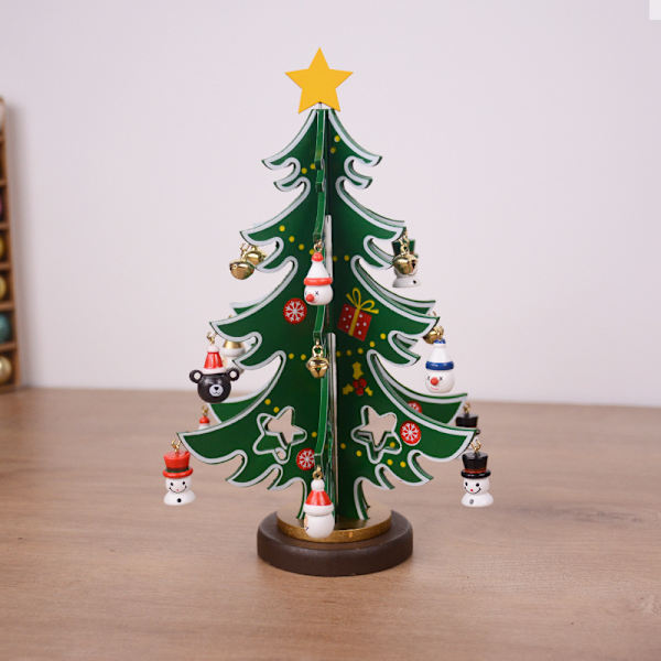 Miniatyr julgran i trä för bordsskivan, juldekorationer, bordsprydnader