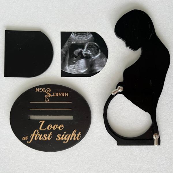 Baby Scan Bilde-Ramme - Baby Scan Bilde-Ramme Graviditetsgave til Nye Mødre | Unik Baby Scan Bilde-Ramme Graviditetsgave (Mørkebrun)