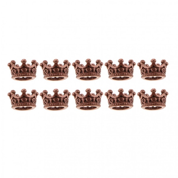 10 stk Mini Crown Charms perler til smykkefund, 6 x 11 mm bronze
