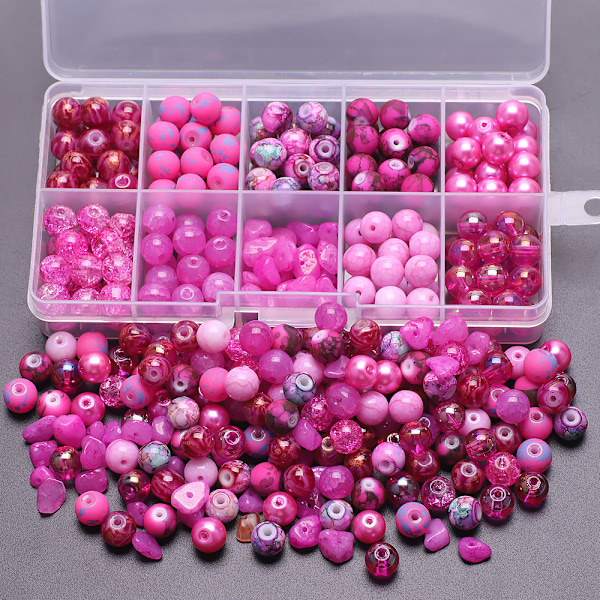 8MM kristall runda pärlor grus gradient färg 10 rutnät boxade glaspärlor kombination diy handgjorda pärlarmband