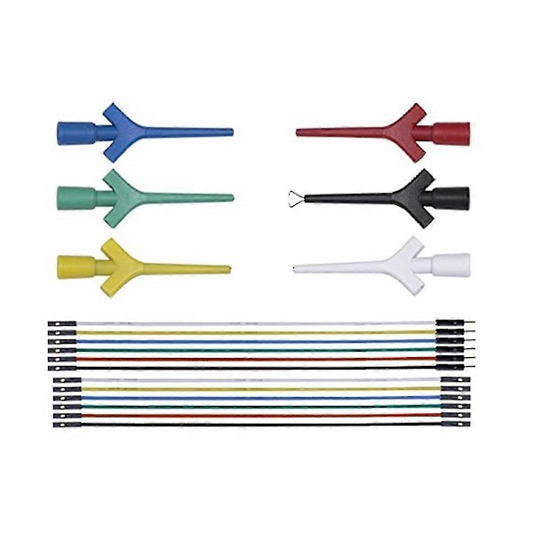 Testledningssats, Testkrokclips Silikonhopptrådar Kabel för Logikanalysator Elektrisk Testning