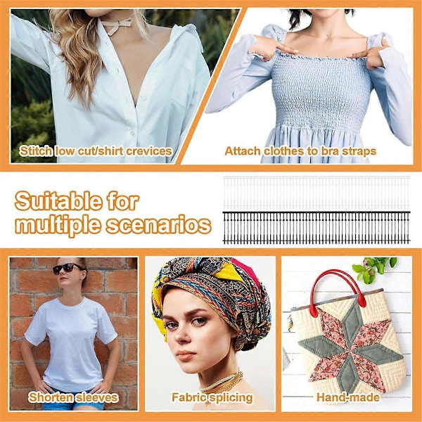 Mini StitchGun-kiinnikkeet, 2400 kpl Kiinnittimet TaggingGun-piikkejä Liitäntöjä 5 kpl Ylimääräisiä Hienoja Neuloja (Musta/Valkoinen, 0,4 tuumaa)
