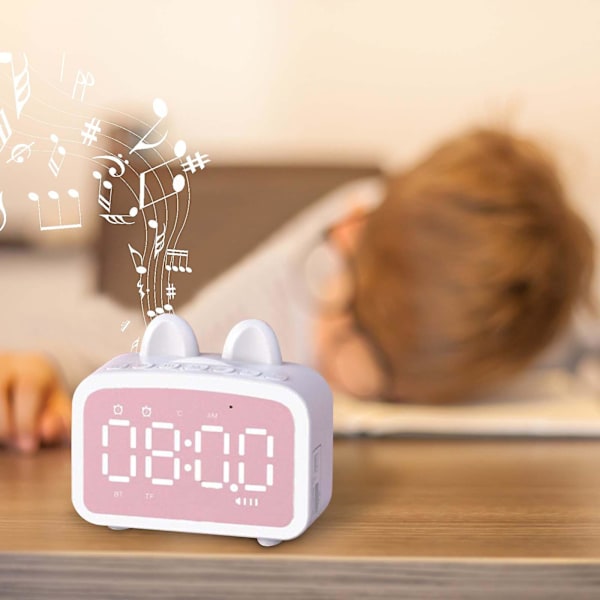 Högtalare Bluetooth Trådlös Digital Väckarklocka Sängbord Och Usb Laddningsstation, Bluetooth Högtalare, Fm Radio För Sovrum/Kontor, Stor Led-Display Med Ljusstyrka Dimmer, Alarm