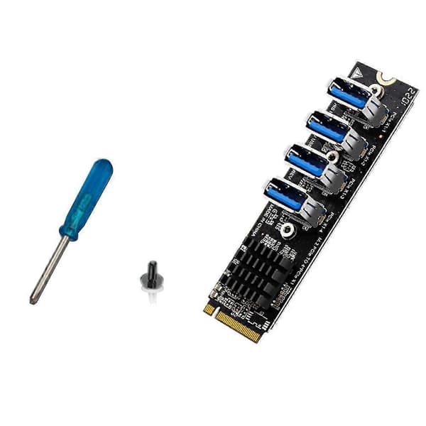 USB 3.0 PCI-E Riserkort M.2 till PCIE Förlängningskort Riser Adapterkort 4 Portar PCI-Express Adapter för Os